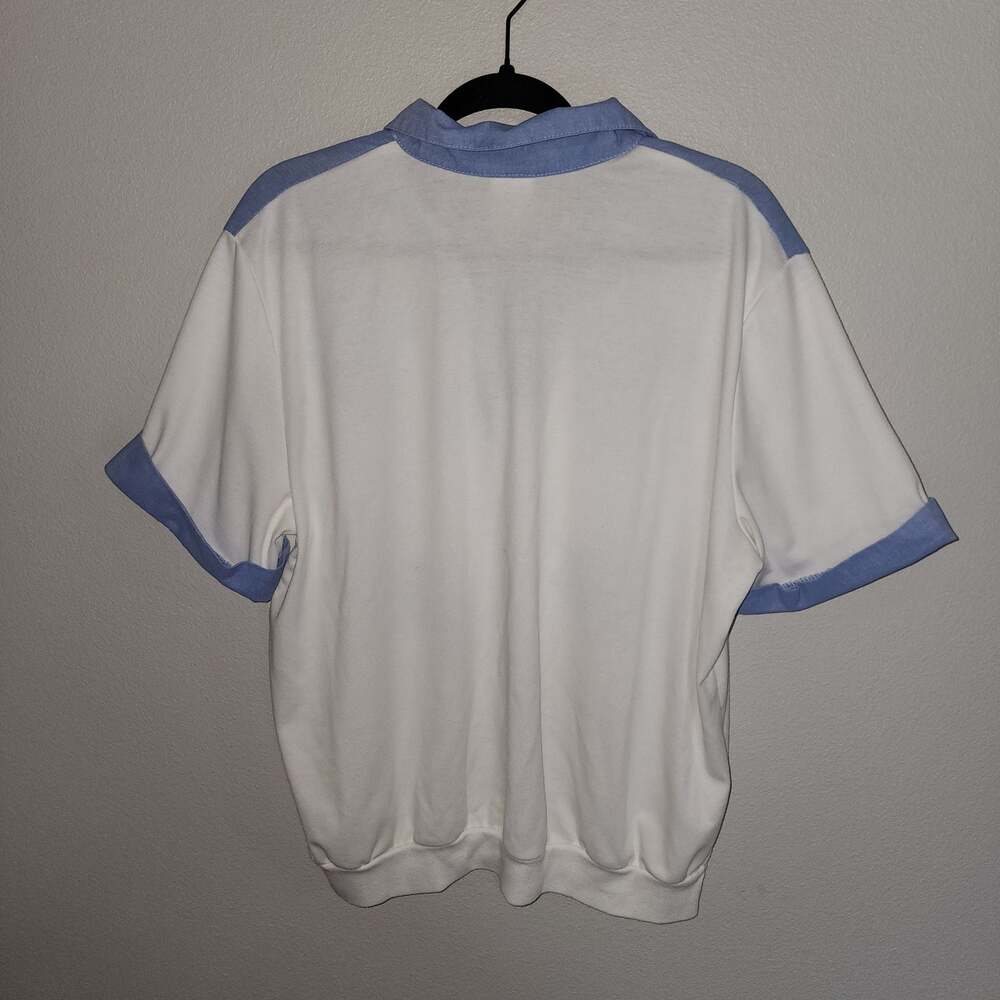 Vintage Graff 90s Made in USA Nautical Tropical Print Pullover Polo Shirt XL - Picture 5 of 6